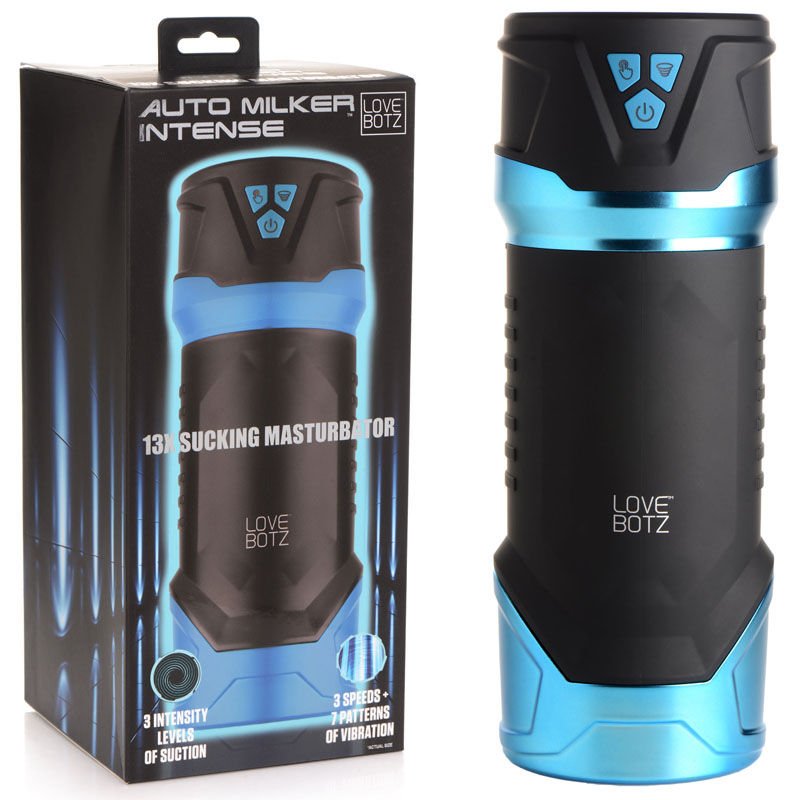 Lovebotz - sucking male masturbator - Product front view and box front view | Flirtybay.com.au
